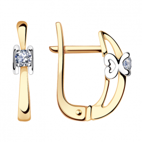 Золотые серьги Александра 1021799сбк с бриллиантом 1021799сбк фото