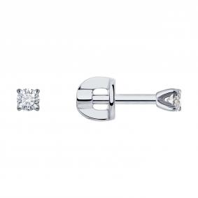 Золотые серьги SOKOLOV 1021807-3-5 с бриллиантом выращенным 1021807-3-5 фото