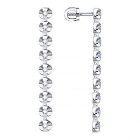 Серьги из белого золота Александра 1021817сб с бриллиантом 1021817сб фото