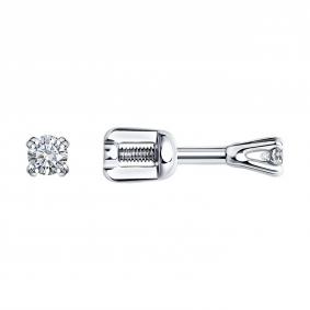 Серьги из белого золота SOKOLOV 1021820-3 с бриллиантом 1021820-3 фото