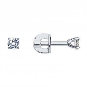 Золотые серьги SOKOLOV 1021824-3-5 с бриллиантом выращенным 1021824-3-5 фото