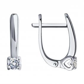 Золотые серьги SOKOLOV 1021829-3-5 с бриллиантом выращенным 1021829-3-5 фото