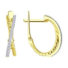 Серьги из лимонного золота SOKOLOV 1021872-2 с бриллиантом 1021872-2 фото