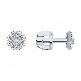 Серьги из белого золота SOKOLOV 1021901-3 с бриллиантом 1021901-3 фото