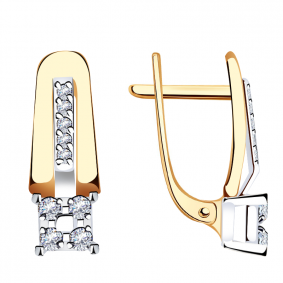 Золотые серьги Александра 1021912сбк с бриллиантом 1021912сбк фото