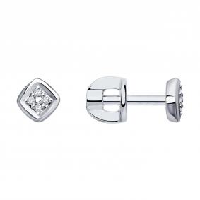 Серьги из белого золота SOKOLOV 1021931-3 с бриллиантом 1021931-3 фото