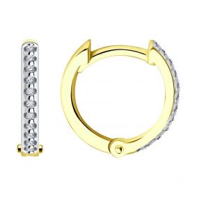 Серьги из лимонного золота SOKOLOV 1021937-2 с бриллиантом 1021937-2 фото