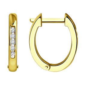 Серьги из лимонного золота SOKOLOV 1021951-2 с бриллиантом 1021951-2 фото