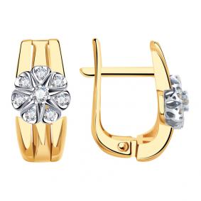 Золотые серьги Александра 1021978сбк с бриллиантом 1021978сбк фото