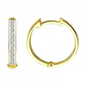 Серьги из лимонного золота SOKOLOV 1022151-2 с бриллиантом 1022151-2 фото