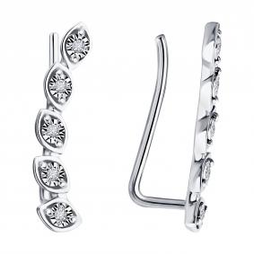 Серьги из белого золота SOKOLOV 1022200-3 с бриллиантом 1022200-3 фото