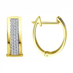 Серьги из лимонного золота SOKOLOV 1022204-2 с бриллиантом 1022204-2 фото