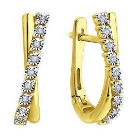 Золотые серьги SOKOLOV 1022296-2 с бриллиантом 1022296-2 фото