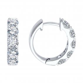 Серьги из белого золота SOKOLOV 1022370-3-5 с бриллиантом выращенным 1022370-3-5 фото