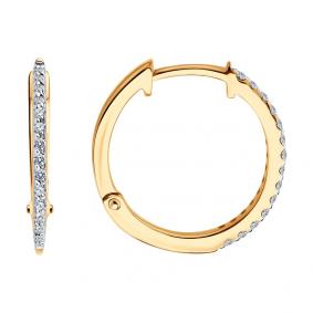 Золотые серьги SOKOLOV 1022373 с бриллиантом 1022373 фото