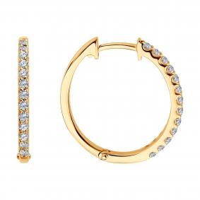 Золотые серьги SOKOLOV 1022376 с бриллиантом 1022376 фото