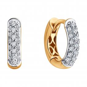 Золотые серьги SOKOLOV 1022381 с бриллиантом 1022381 фото