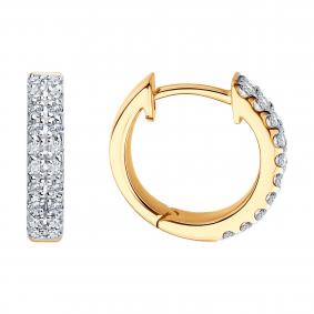 Золотые серьги SOKOLOV 1022384 с бриллиантом 1022384 фото