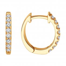 Золотые серьги SOKOLOV 1022387 с бриллиантом 1022387 фото