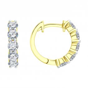 Золотые серьги SOKOLOV 1022390-2-5 с бриллиантом выращенным 1022390-2-5 фото