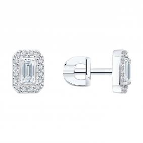 Золотые серьги SOKOLOV 1022396-3-5 с бриллиантом выращенным 1022396-3-5 фото