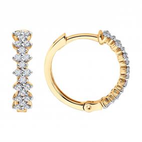 Золотые серьги SOKOLOV 1022399 с бриллиантом 1022399 фото