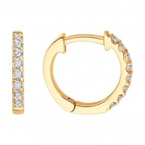 Золотые серьги SOKOLOV 1022401 с бриллиантом 1022401 фото