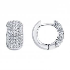 Серьги из белого золота SOKOLOV 1022404-3 с бриллиантом 1022404-3 фото