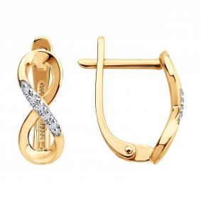 Золотые серьги SOKOLOV 1022405 с бриллиантом 1022405 фото