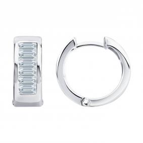 Серьги из белого золота SOKOLOV 1022406-3-5 с бриллиантом выращенным 1022406-3-5 фото