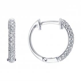 Золотые серьги SOKOLOV 1022421-3 с бриллиантом 1022421-3 фото