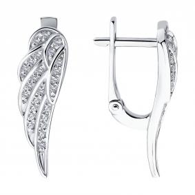 Золотые серьги SOKOLOV 1022425-3 с бриллиантом 1022425-3 фото