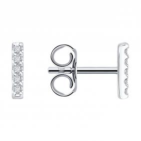 Серьги из белого золота SOKOLOV 1022429-3-5 с бриллиантом выращенным 1022429-3-5 фото