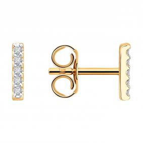 Золотые серьги SOKOLOV 1022429-5 с бриллиантом выращенным 1022429-5 фото