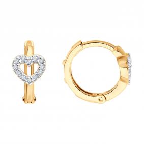 Золотые серьги SOKOLOV 1022430 с бриллиантом 1022430 фото