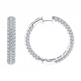 Серьги из белого золота SOKOLOV 1022432-3-5 с бриллиантом выращенным 1022432-3-5 фото