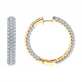 Золотые серьги SOKOLOV 1022432-5 с бриллиантом выращенным 1022432-5 фото