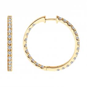 Золотые серьги SOKOLOV 1022433 с бриллиантом 1022433 фото