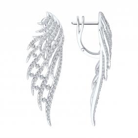 Золотые серьги SOKOLOV 1022439-3 с бриллиантом 1022439-3 фото