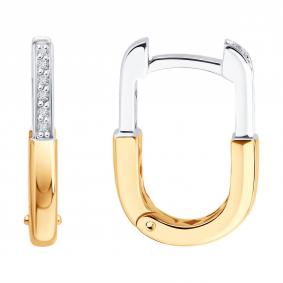 Золотые серьги SOKOLOV 1022441 с бриллиантом 1022441 фото