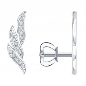 Золотые серьги SOKOLOV 1022445-3 с бриллиантом 1022445-3 фото