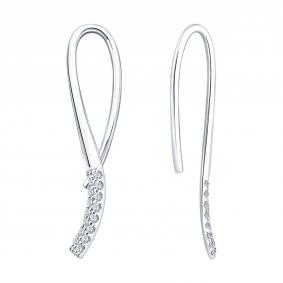 Золотые серьги SOKOLOV 1022448-3 с бриллиантом 1022448-3 фото