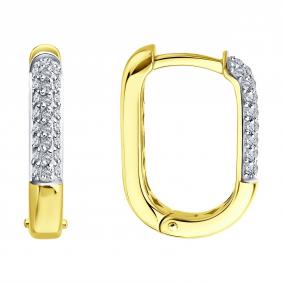 Серьги из лимонного золота SOKOLOV 1022450-2 с бриллиантом 1022450-2 фото