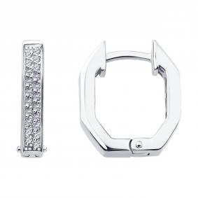 Золотые серьги SOKOLOV 1022453-3 с бриллиантом 1022453-3 фото