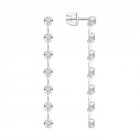 Серьги из белого золота SOKOLOV 1022454-3-5 с бриллиантом выращенным 1022454-3-5 фото