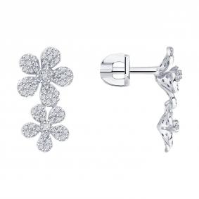 Золотые серьги SOKOLOV 1022457-3 с бриллиантом 1022457-3 фото