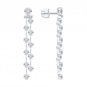 Золотые серьги SOKOLOV 1022459-3-5 с бриллиантом выращенным 1022459-3-5 фото