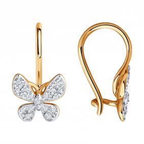 Золотые серьги SOKOLOV 1022460 с бриллиантом 1022460 фото