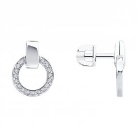 Золотые серьги SOKOLOV 1022474-3 с бриллиантом 1022474-3 фото