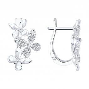 Золотые серьги SOKOLOV 1022478-3-5 с бриллиантом выращенным 1022478-3-5 фото